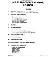 Massey Ferguson 50 Tractor Backhoe Loader Workshop Manual Get it Today