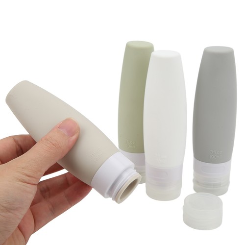 4Pcs Silicone Travel Bottle Large Opening Design Leakproof 90ml 4 Colors Sque - Picture 6 of 12