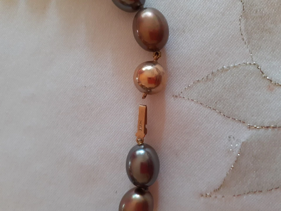 Rita Pfeffinger Südsee Muschelkern Perlen Kette 375 GG Verschluss Peacock 46Cm🥰 - Bild 2 von 4