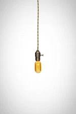 Vintage Industrial - Economy Silver Minimalist Bare Bulb Pendant Light