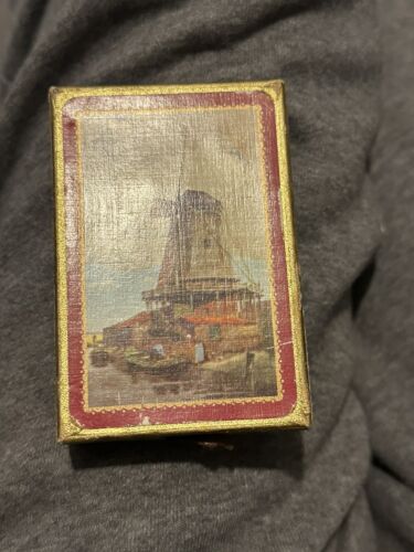Vintage Waddingtons Windmill Playing Cards - Padded Box With Brass - Complete - Picture 2 of 6
