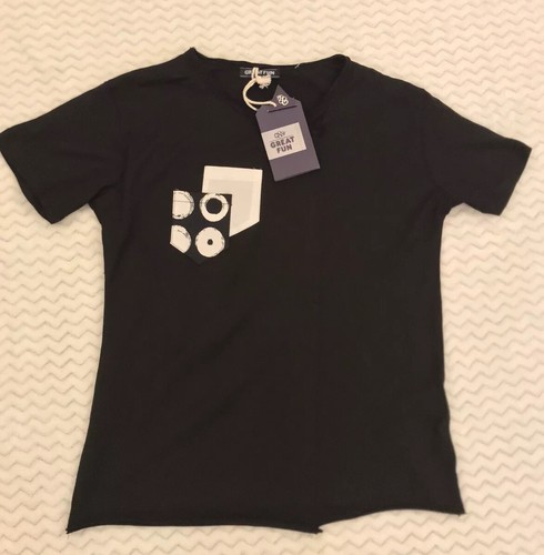 2pc Great Fun Outfit Boys 15 Y/o Black Tshirt White Messy Look Jeans RRP £129 - Picture 4 of 8