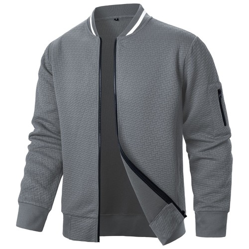 Men's Baseball Collar Solid Pilot Jacket Casual Stylish Light Flight Jacket Tops - Picture 14 of 32