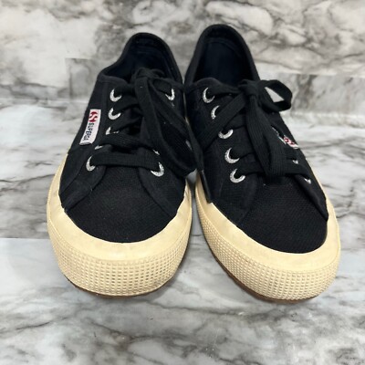 Superga Sneakers Women's 6 Black Platform Lace Up Athletic Running Shoes 37400