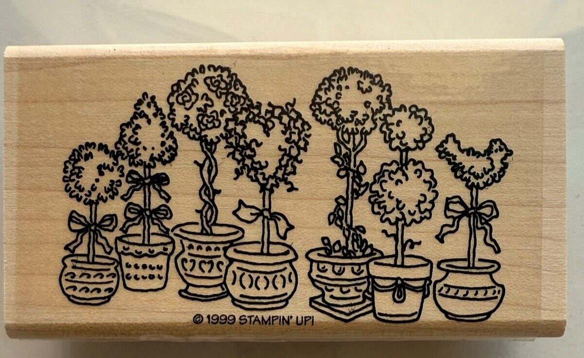 Stampin Up Topiary Trees Single Stamp 3.75x2 Inch Build a Set Plants