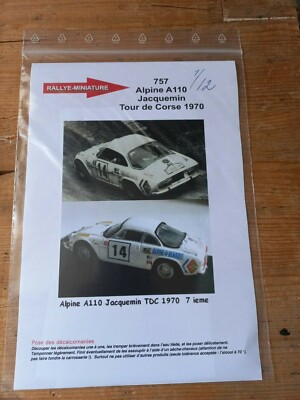 DECALS 1/24 REF 2565 Alpine Renault A110 Nicolas Rallye Du Maroc 1973