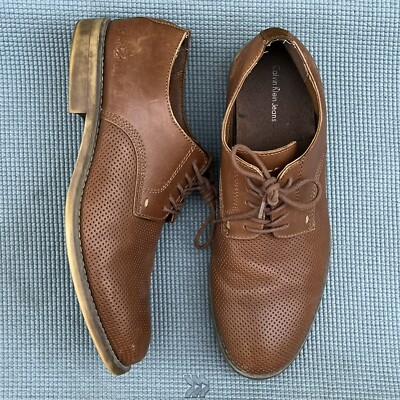 calvin klein men's dress shoes brown Mens Calvin Klein, brown leather dress shoes