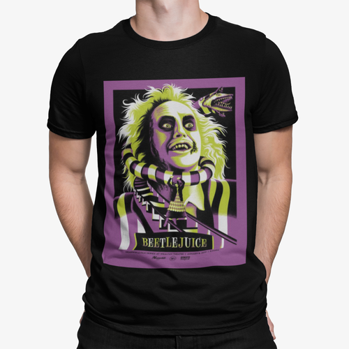 Beetlejuice Purple TShirt Ghost Horror Halloween babe tee movie retro
