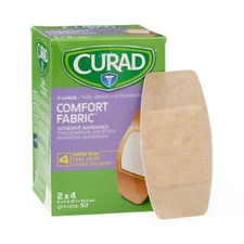Curad Comfort Adhesive Bandages, 2" X 4" (5.1 Cm X 10.2 Cm), Box of 50
