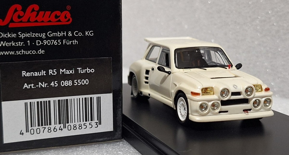 Renault 5 Maxi Turbo 1985 White Pearl Met 1:43 Schuco PRO.R 08855