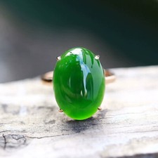 Silver inlaid Natural Hetian Jade Ring Jasper Rings Have certificate free