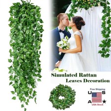 24 Artificial Hanging Garland Ivy Leaves 6.5 Ft Plants Vines Home Decor USA