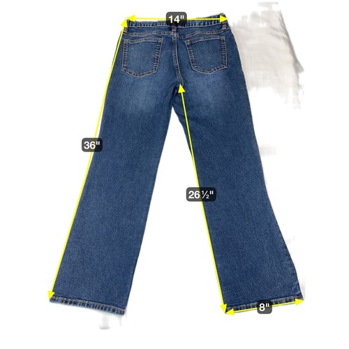 Old Navy Bootcut Jeans Built-In Tough Adjustable Waist Dark Wash Size 12 Husky - Picture 7 of 7