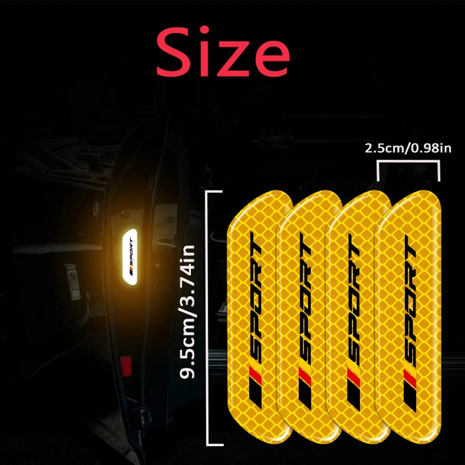 4x Advertencia Reflectante Universal Puerta Coche Abierta Para Audi BMW Mercedes Benz Foto 3 de 4