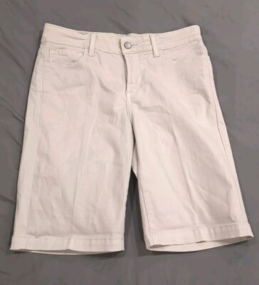 NYJD Ladies Tan Shorts Lift Tuck Plus 5 Pockets Khaki Stretch 4 Womens