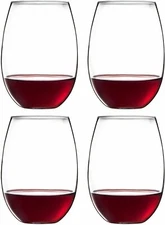 Royalty Art European Stemless White Wine Cups (4-Piece Set) Classic...