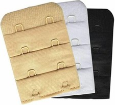 3x 2 Hook Bra Extenders Strap Extensions Black White Beige Maternity Comfortable