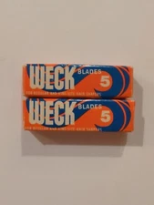 NOS VTG Edward Weck & Co Hair Shaper Blades 5 Piece Box Regular King Size 2 Box