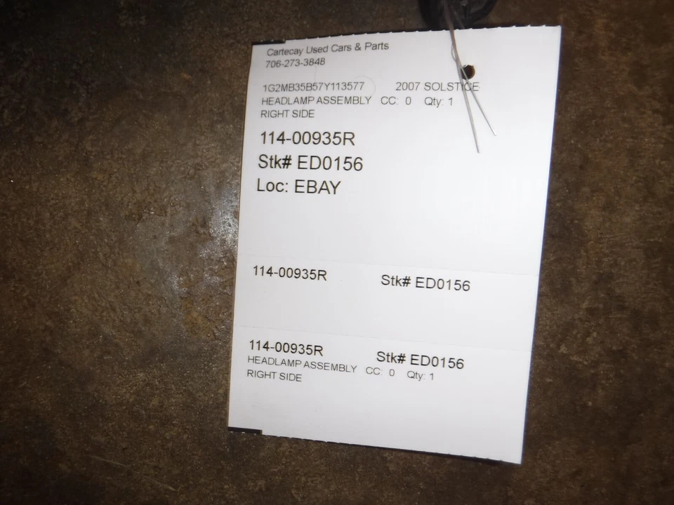 Faro lateral derecho Pontiac Solstice 2007 pasajero OEM RH convertible Foto 2 de 4