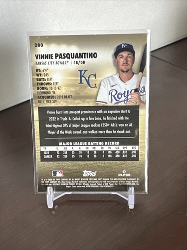 2023 Topps Stadium Club - Vinnie Pasquantino - #280 Chrome Parallel ROYALS - Picture 2 of 2