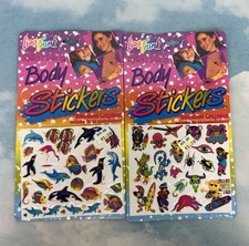 NEW Vintage LISA FRANK Body Stickers Lot Of 2 Animals Dolphins Rock N Roll Fish
