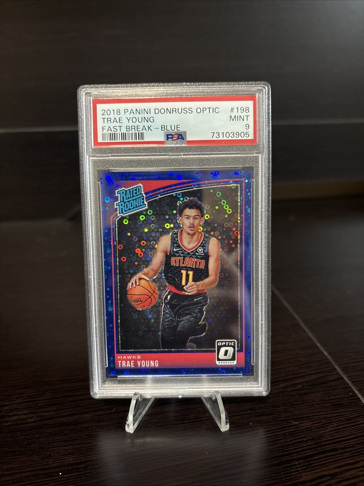 2018-19 Donruss Optic - Rated Rookie Trae Young #198 Blue Fast Break /50 (RC)