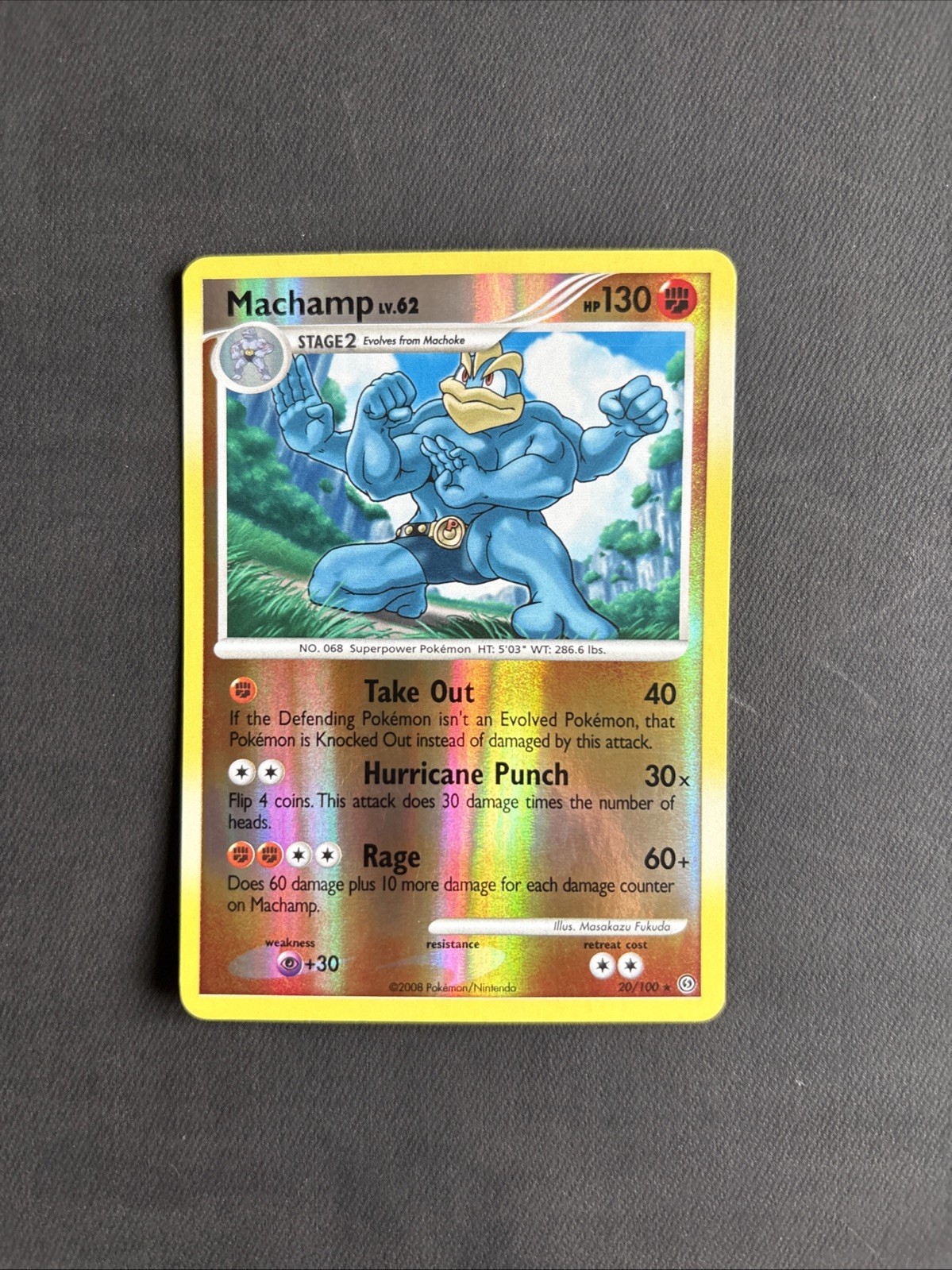 Pokémon TCG Machamp Stormfront 20/100 Reverse Holo Rare 2008 Nintendo - LP