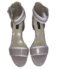 Nine West Womens Pruce Beige Pumps Dress Sandals 9M Formal Wedding Date Night