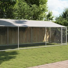 Dog Cage Grey Galvanized Steel 26.2x6.6x6.6 ft Dog Cage