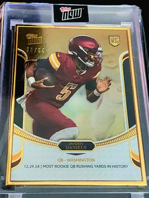30/50 - 2024 Topps NOW Rookie Campaign JAYDEN DANIELS #8 Gold/50 Gold Frame SSP