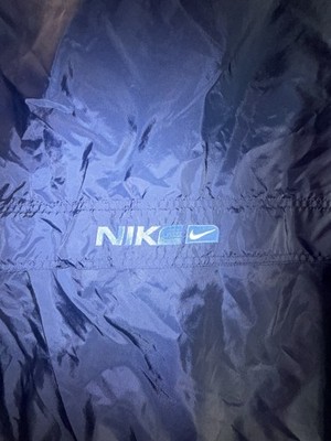 Vintage Nike Mens Windbreaker Jacket Navy Blue Full Zip Mesh Lined