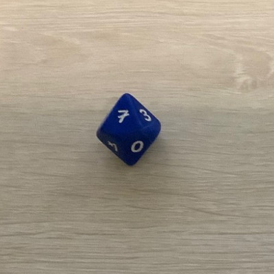 RPG AD&D Gaming DICE - CRISLOID Blue w/ White D10 - Rare 1990's #7 w/ Dash
