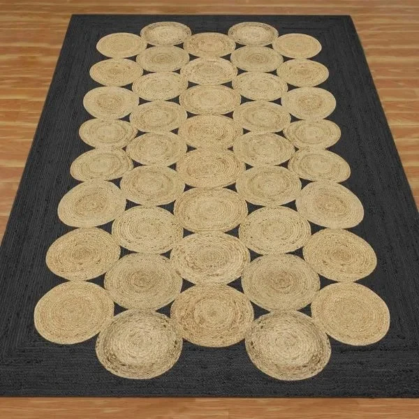 Eco Friendly Jute Braided Rug Handmade Farmhouse Bohemian Rustic 5x8 6x9 Carpet - Image 3 of 4