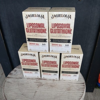 Lot of 5 Liposomal Glutathione 2000 mg  L-Serine, L-Glycine & Sulforaphane  9-26