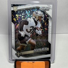 Devin Neal RC 2025 Panini Prizm White Disco Prizm Rookie Card -#393 Saints. rookie card picture