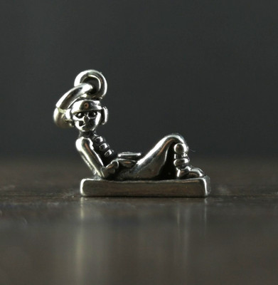 Charm Anhänger Silber 925 Chaac - Gott des Regens & Gott der Maya Vintage 