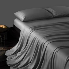 Luxury 100 Organic Tencel Cooling Sheets Queen Size-9  King, Gray