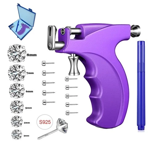 Reusable Ear Piercing Gun Kit - Professional Body Nose Lip Piercing with 16 Stud - product listing photo