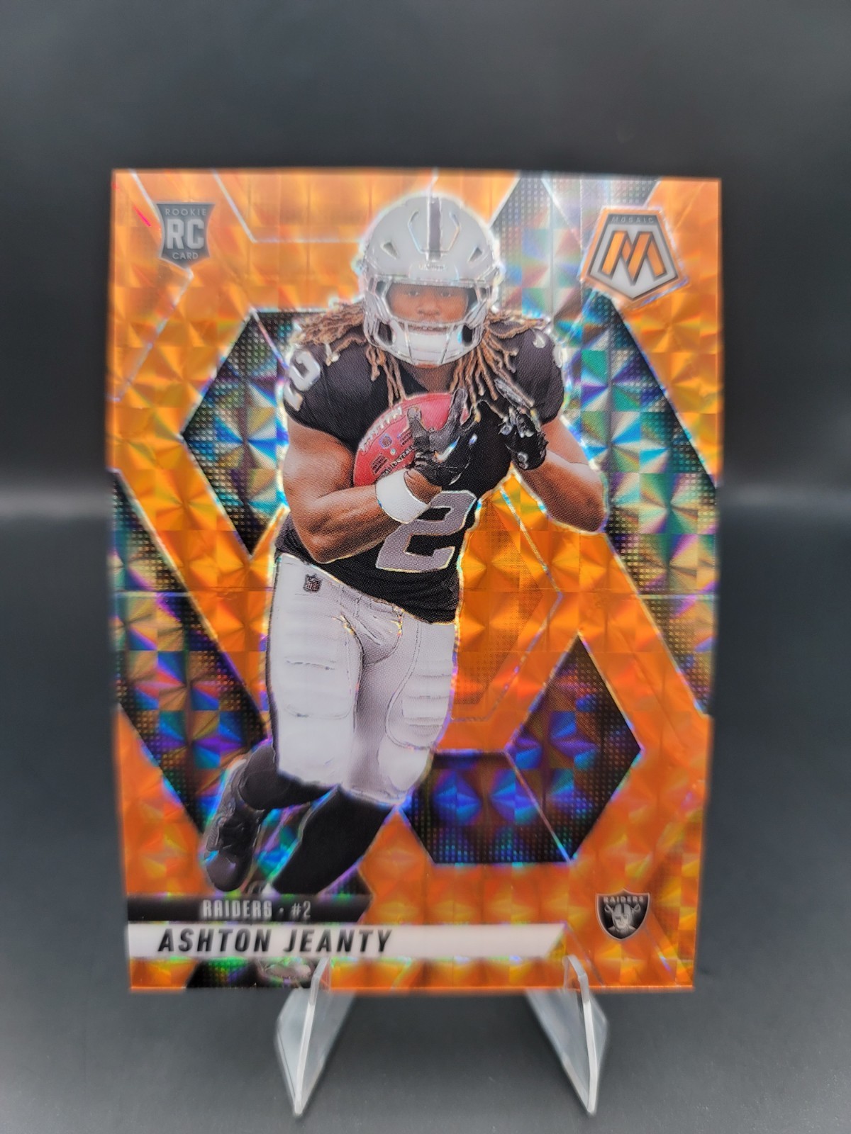 2025 Panini Mosaic Ashton Jeanty Mosaic Orange /199 Raiders #345