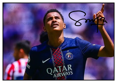 12663. Senny Mayulu Signed Pictures (A4 Prints) Paris Saint-Germain PSG