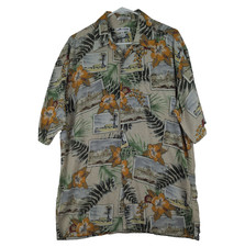 VTG Pierre Cardin Shirt Mens L Multicolor Hawaiian Short Sleeve Button Casual