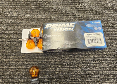 (QTY 10) PRIME VISION 3157NA Automotive Miniature Lamp S8 Natural Amber DF Wedge