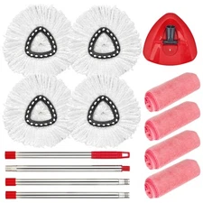 Matthew Spin Mop Replace Head Kitbasehandle Compatible With Easywring Microfiber