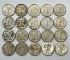(Lot of 20) 1939-1947 Walking Liberty Half Dollar 90% Silver Coins Mixed AU Set
