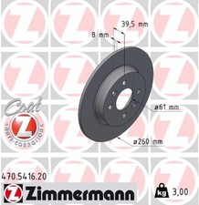 2x ZIMMERMANN Bremsscheibe COAT Z 470.5416.20 für RENAULT CLIO 5 LPG B7MT SCe