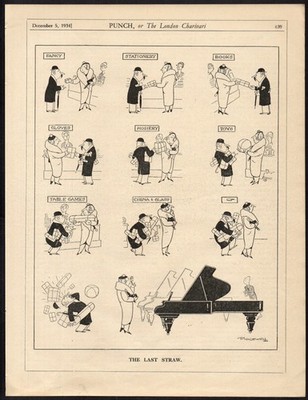 LETZTER STROHHALM 1934 William Leigh Ridgewell PUNCH CARTOON SEITE