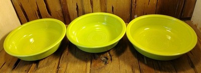 3 Fiesta HLC 7'' Lemongrass Coupe Soup Bowls Fiestaware USA Retired