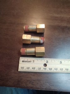 3 Brass ¼" Male / ¼" Female Adapters  1¾" Long Brand New With Thread Sealant A1