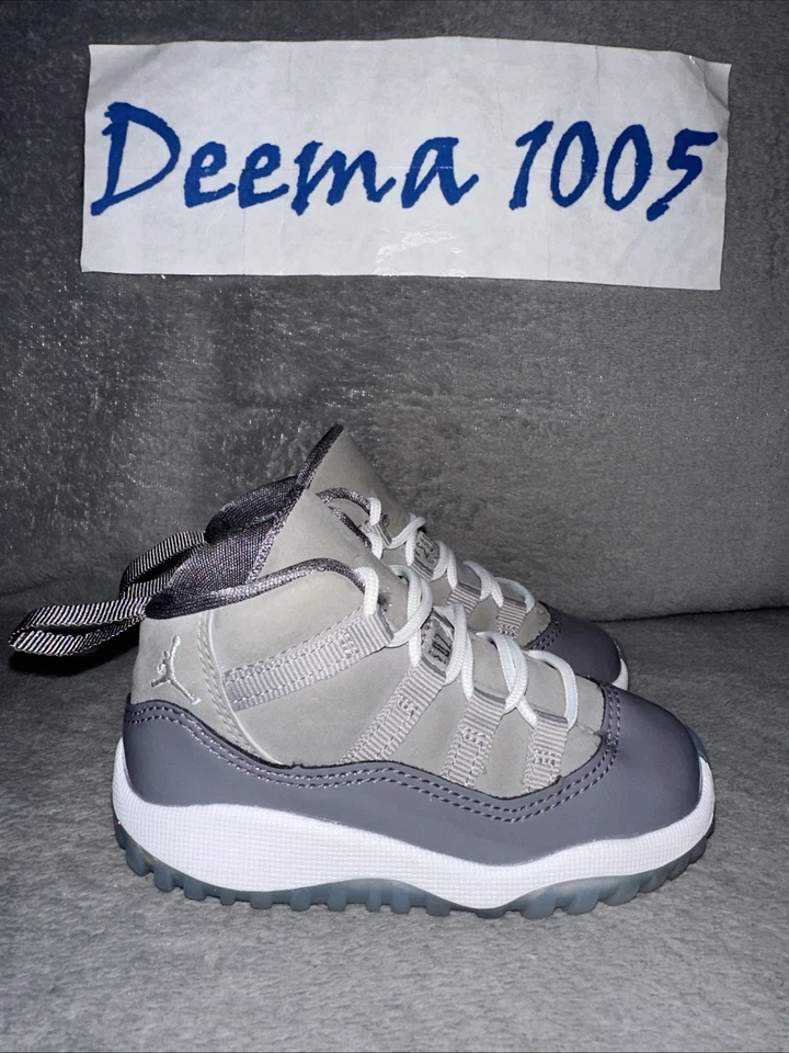 Toddler Air Jordan 11 Retro Athletic Shoes ‘Cool Grey’ 378040 005 - Size 6C - Image 2 of 4