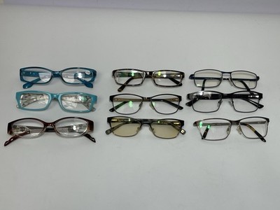 Lot of 9 Unisex adult Reader eyeglasses Assorted Brands Styles And Condition